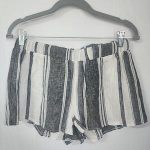 Workshop white & black combo stripe shorts S